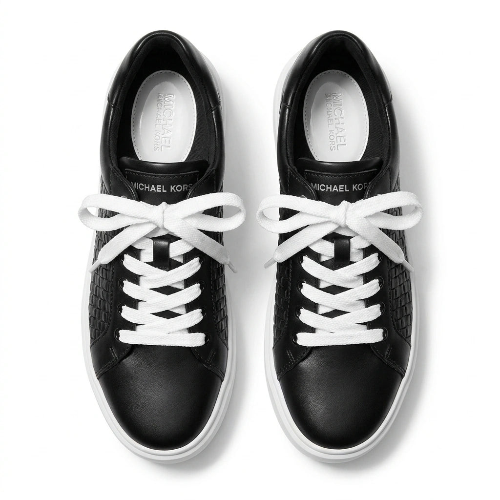 Michael Kors Women's Woven Platform Sneakers - Black/White