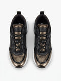 DKNY Women's Textured Panel Chunky Sneakers - Black Gold