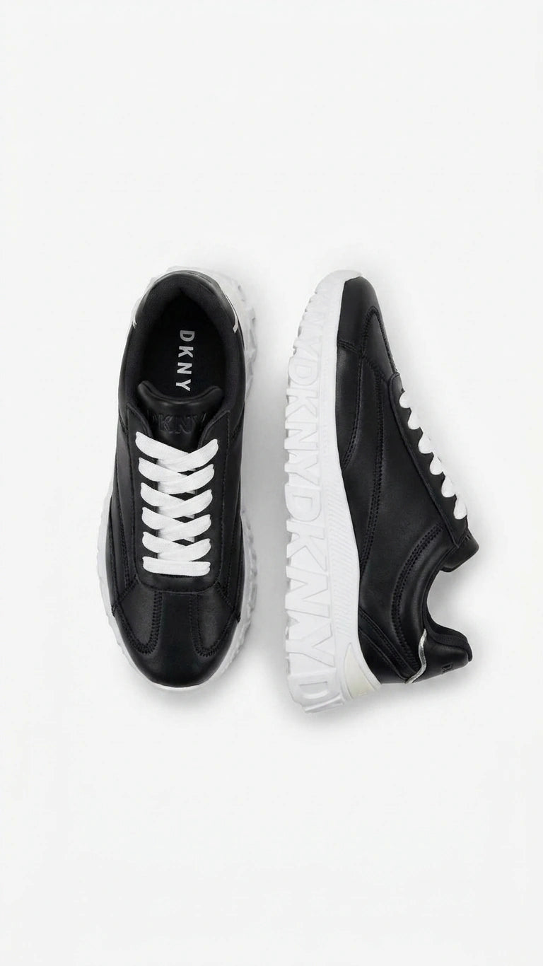 DKNY Women's Chunky Logo Sole Sneakers - Black