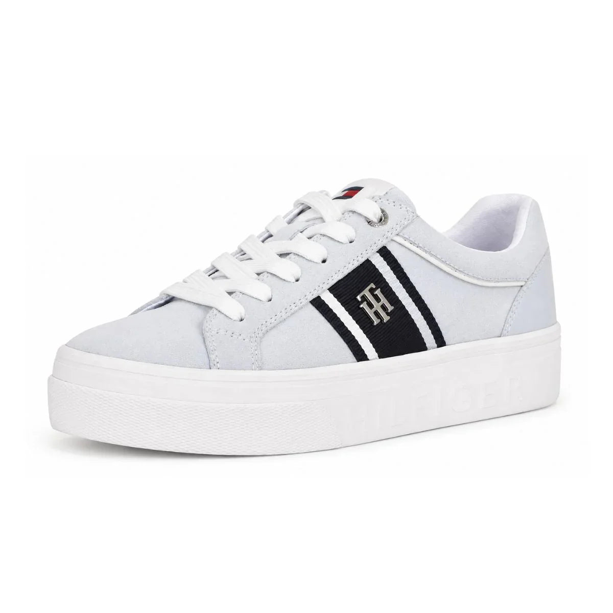 Tommy Hilfiger Women's Essential Monogram Stripe Low-Top Sneakers - Light Blue