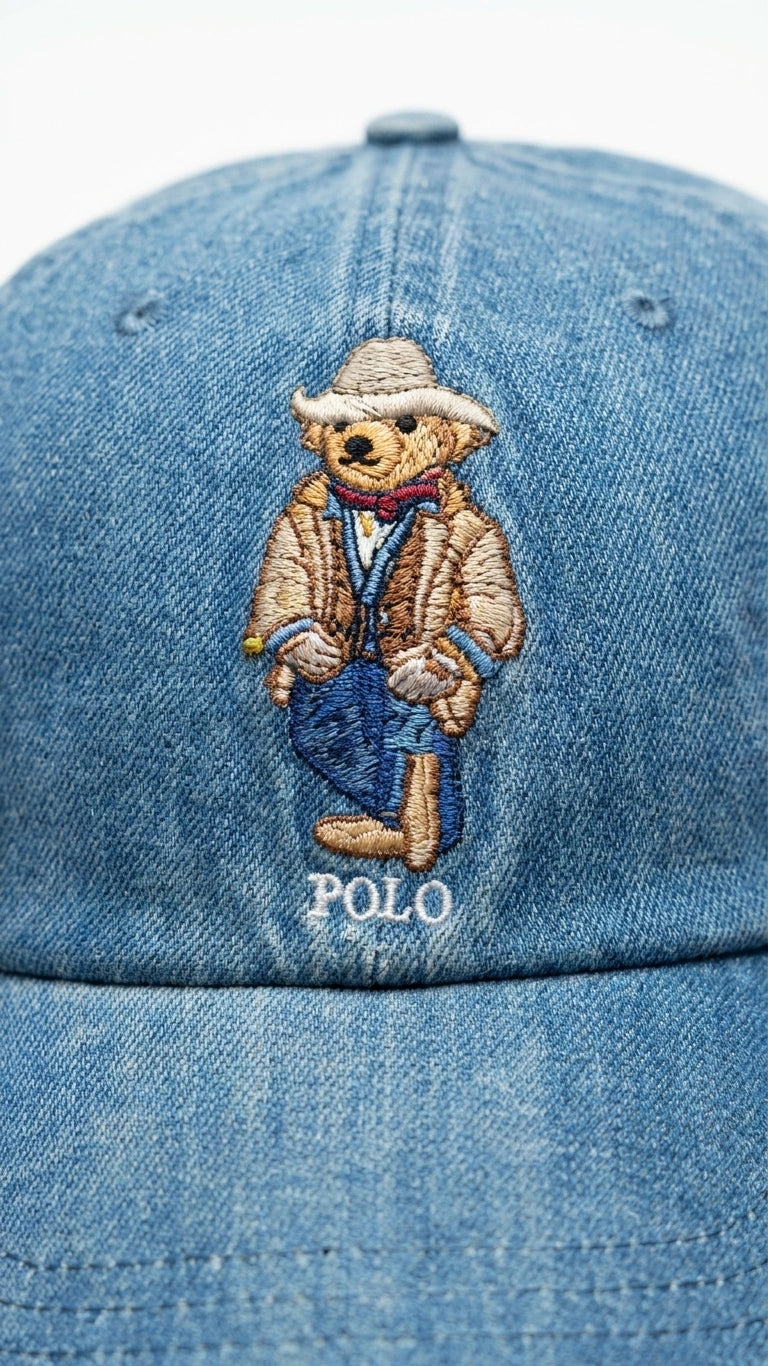 Polo Ralph Lauren Polo Bear Denim Baseball Cap - Medium Wash