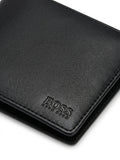 BOSS Leather Bi-Fold Wallet - Dark Blue