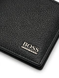 BOSS Men Grain Leather Bi-Fold Wallet - Black