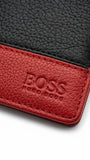 BOSS Bi-Fold Grained Leather Wallet - Black/Red