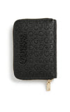 GUESS Women's G Logo Embossed Zip-Around Wallet - Black