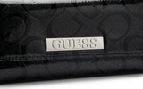 Guess Women Embossed Logo Patent Flap Wallet - Black