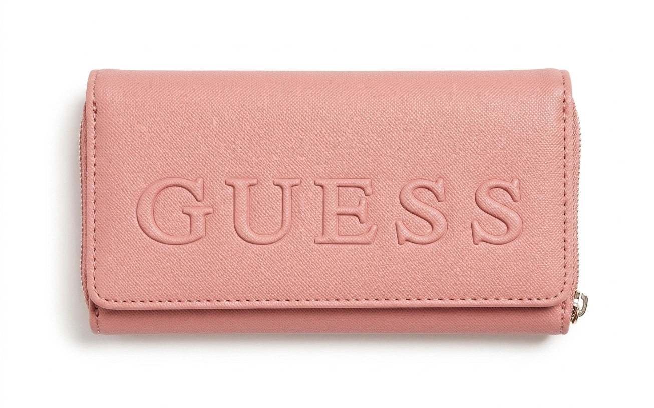 GUESS Women's Embossed Logo Flap Wallet - Dusty Pink