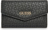 GUESS Women's Laurel Embossed Logo Flap Wallet - Black