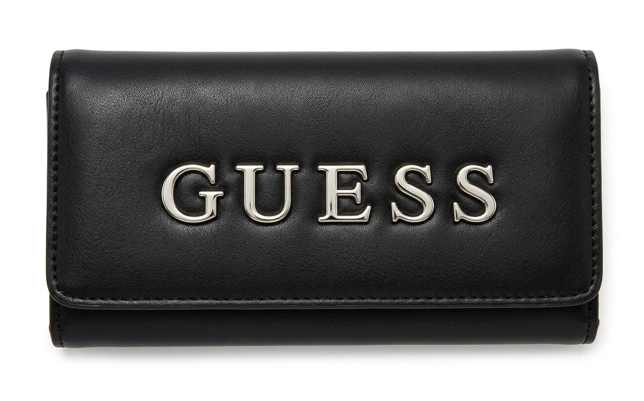 GUESS Women's Logo Flap Wallet - Black