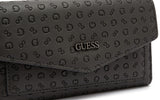 Guess Women's Monogram Embossed Flap Wallet - Dark Grey