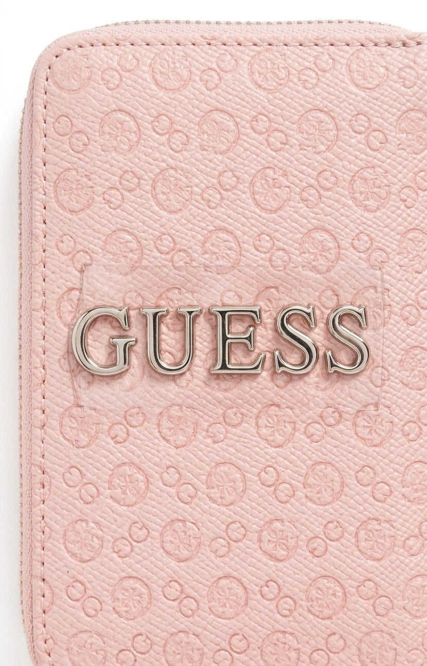 GUESS Women's G Monogram Embossed Zip-Around Wallet - Blush Pink