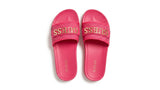 GUESS Women's Logo Detail Pool Slides - Fuchsia