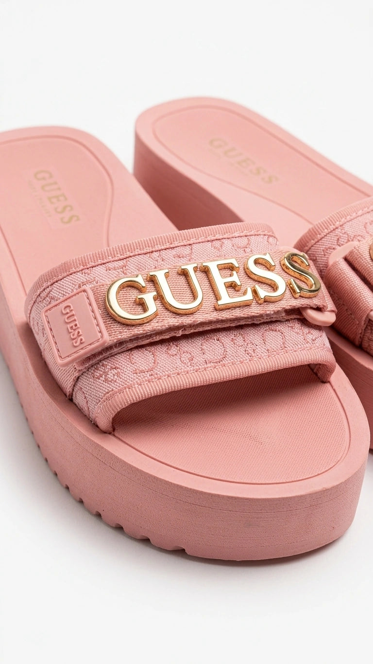 GUESS Women's G-Monogram Platform Slide Sandals - Pink