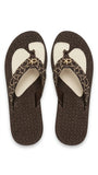 Calvin Klein Women Monogram Platform Flip Flops - Brown Beige