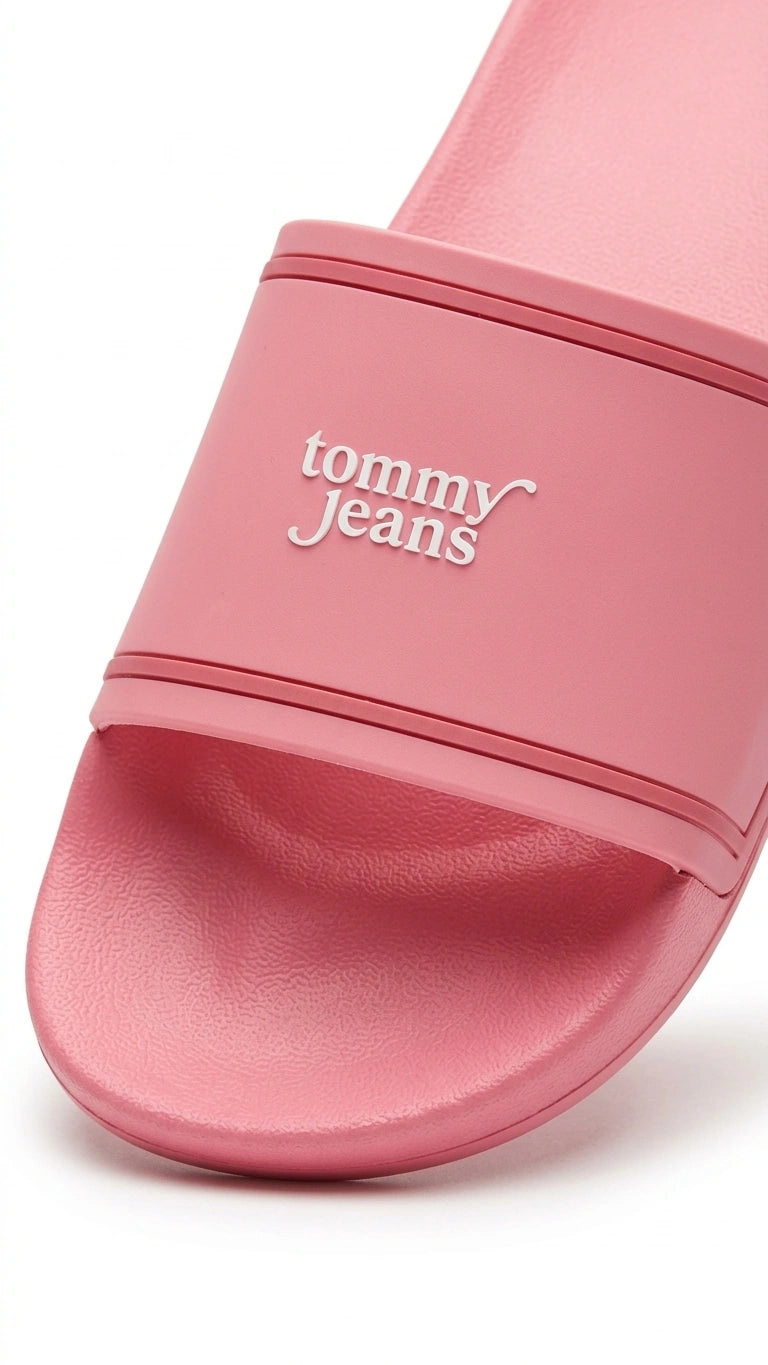 Tommy Jeans Women's Script Logo Pool Slides - Pink