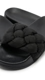 Generic Padded Braided Strap Slide Sandals - Black