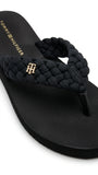 Tommy Hilfiger Women Braided Strap Flip Flops - Black