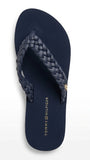 Tommy Hilfiger Women Braided Strap Flip Flops - Navy