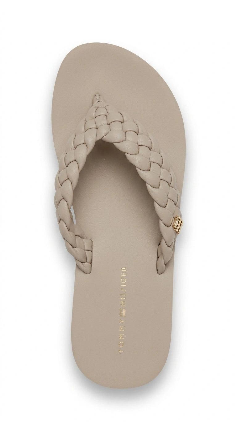 Tommy Hilfiger Women's Braided Platform Flip Flops - Ecru