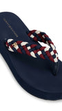Tommy Hilfiger Women's Woven Strap Platform Flip-Flops - Navy Blue