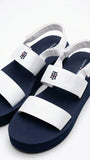 Tommy Hilfiger Women's TH Monogram Platform Sandals - White/Navy