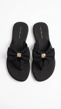 Tommy Hilfiger Women's Monogram Fabric Thong Sandals - Black