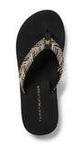 Tommy Hilfiger Women's Chevron Strap Flip Flops - Black
