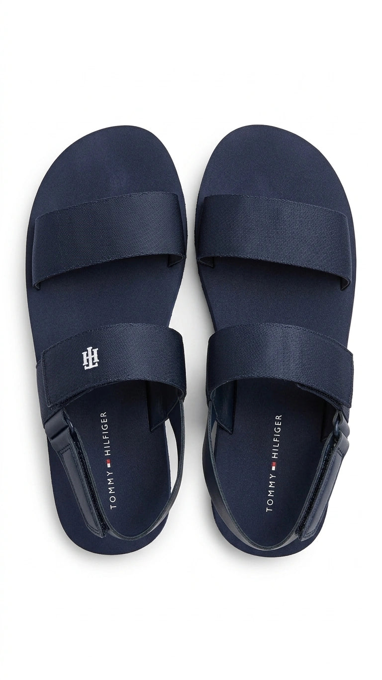 Tommy Hilfiger Women Logo Monogram Strap Sandals - Navy