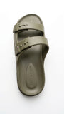 Tommy Hilfiger Comfort Double Strap Slides - Olive Green