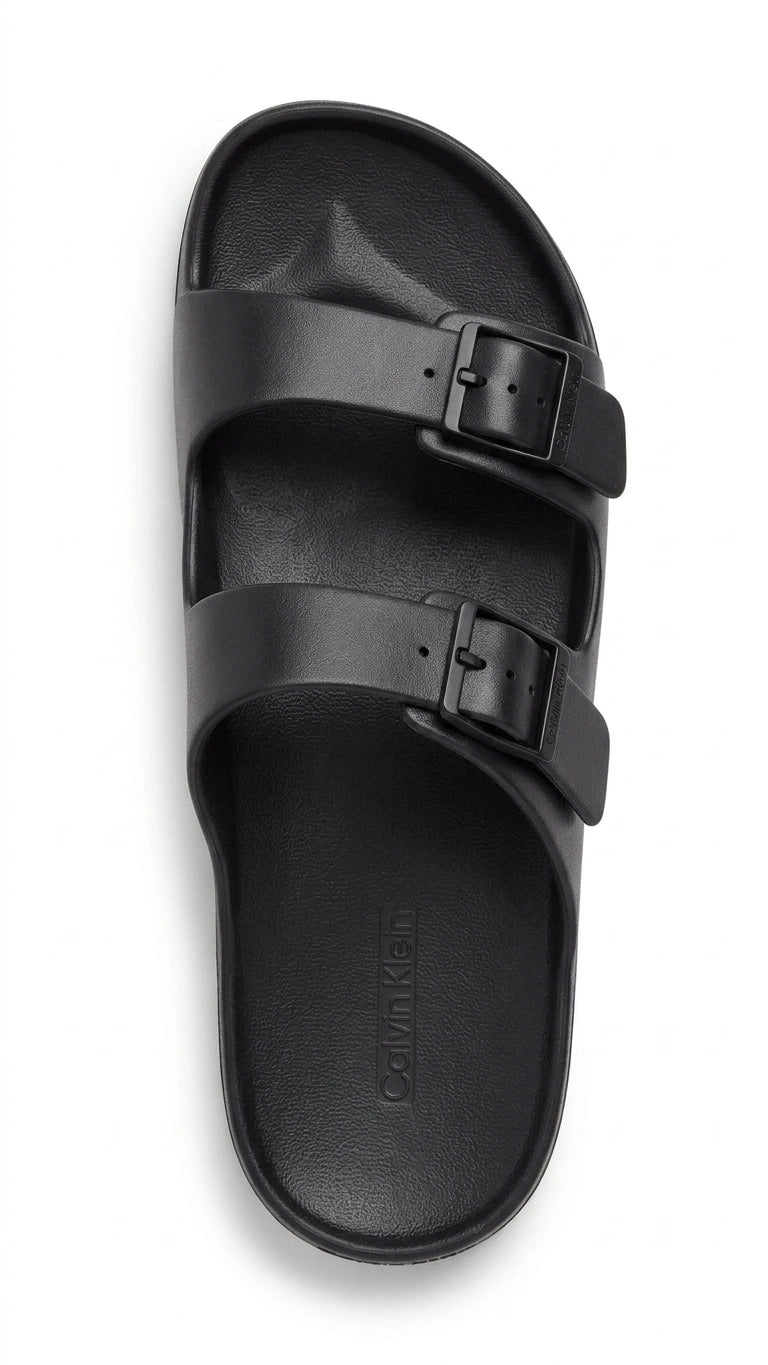 Calvin Klein Men's Two-Strap Adjustable Sandals - Black