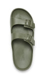 Calvin Klein Men's Two-Strap Buckle Slides - Olive Green
