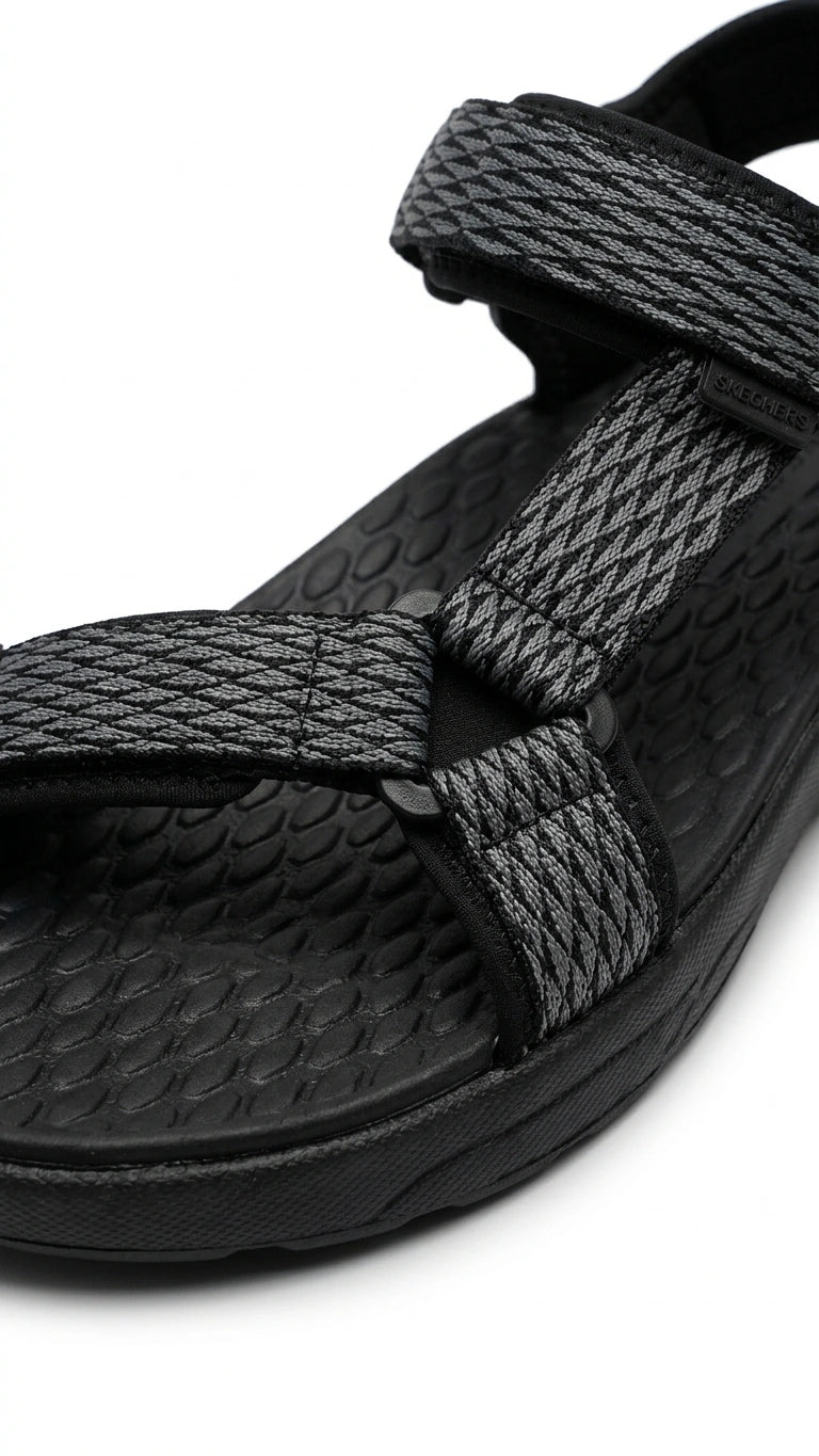Skechers Men's Adjustable Strap Sport Sandals - Black/Grey