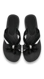 Guess Women's Bow Detail Flip Flops - Black/White