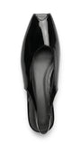 ZARA Women's Patent Peep Toe Slingback Flats - Black