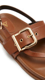 ZARA Women's Adjustable Buckle Flatform Sandals - Brown