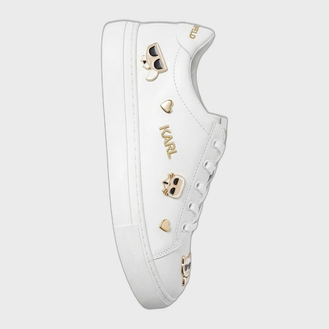 KARL LAGERFELD K/Karl Ikonic Charms Leather Sneakers - White