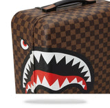 Sprayground Damier Ebene Shark Mouth Rolling Carry-On Suitcase - Brown