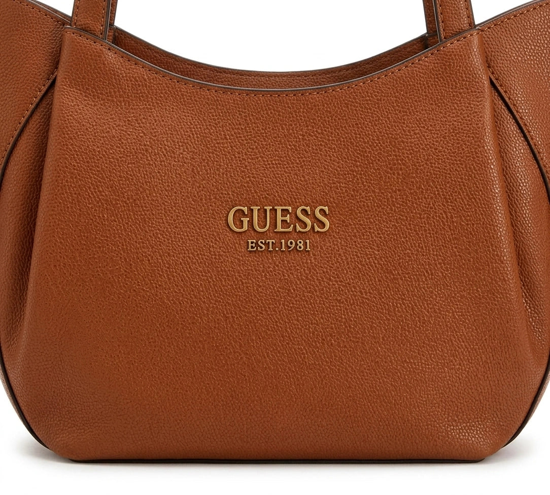 Guess Women's Pleated Slouchy Tote Bag - Cognac