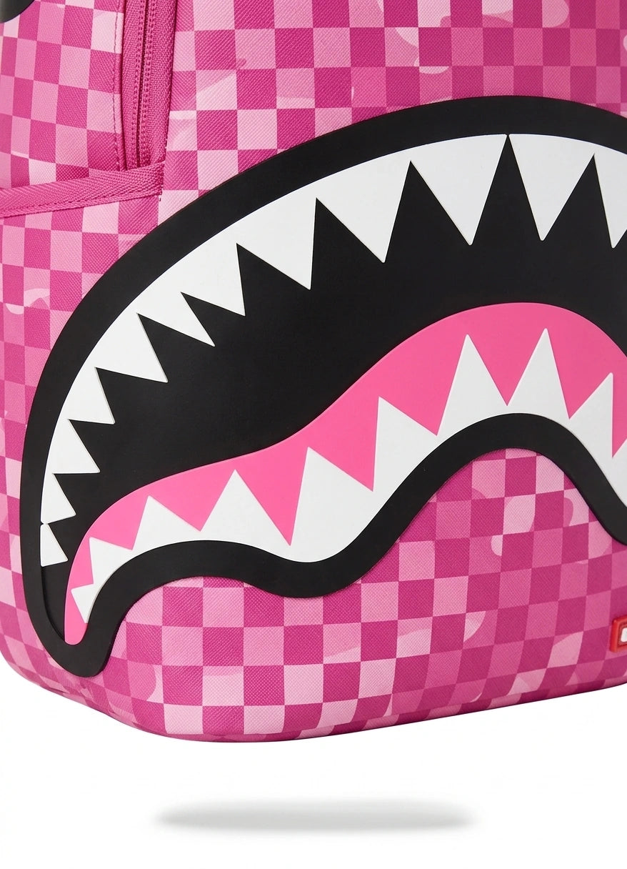 Sprayground Shark Checkered Backpack - Pink