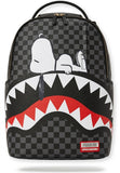 Sprayground Peanuts Snoopy Shark Checkered Backpack - Black Grey