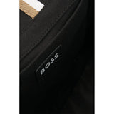 Boss Tote Bag with Oversize Embroidered Logo - Black
