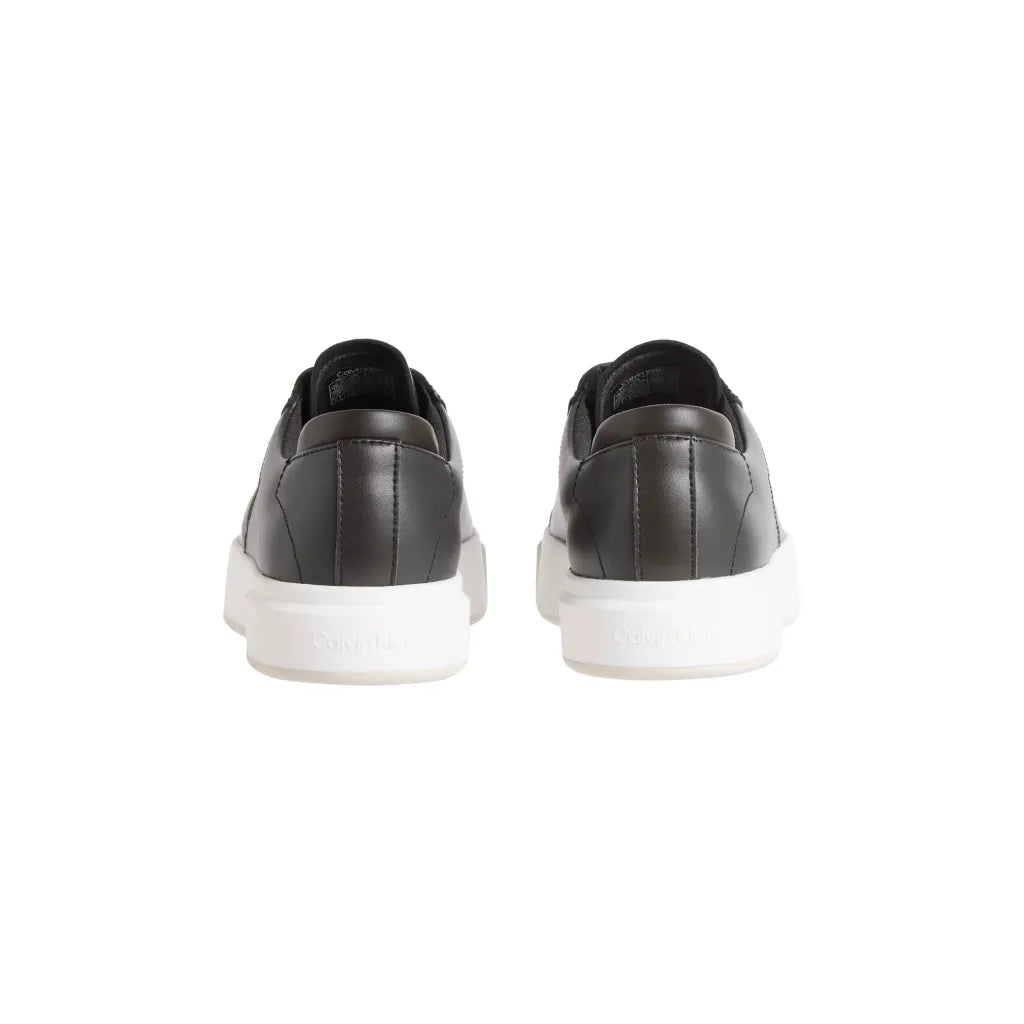 Calvin Klein BASKET CUPS LACE UP LOGO TAPE Grey Women's Casual Athletic Shoes