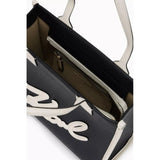 K/Skuare Tote Bag in Grained Faux Leather - Black/Creme