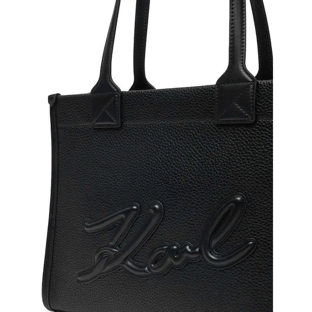 K/Skuare Tote Bag in Grained Faux Leather - Black