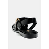 ZARA FLAT CAGE SANDALS - Black