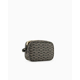 Camera case with shoulder strap and all-over monogram print