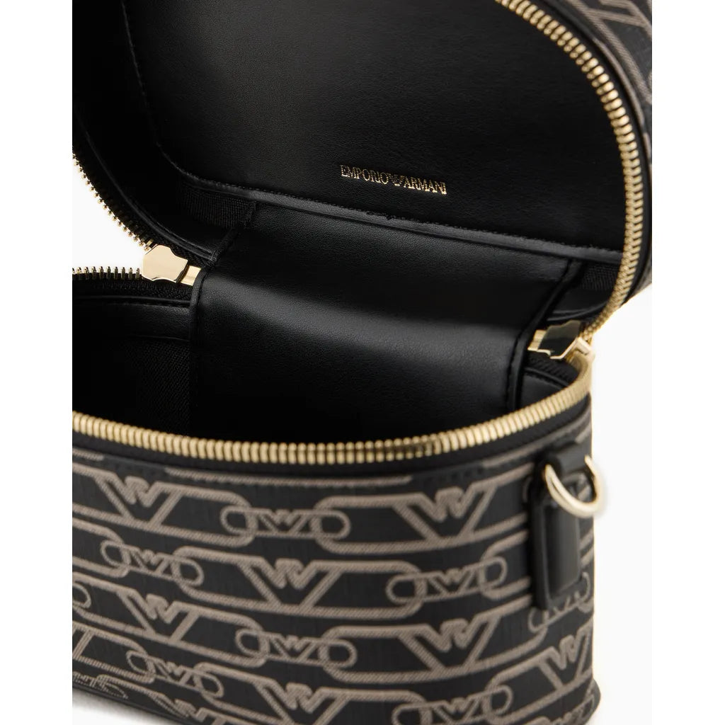 Emporio Armani Washbag with All-Over Monogram Print