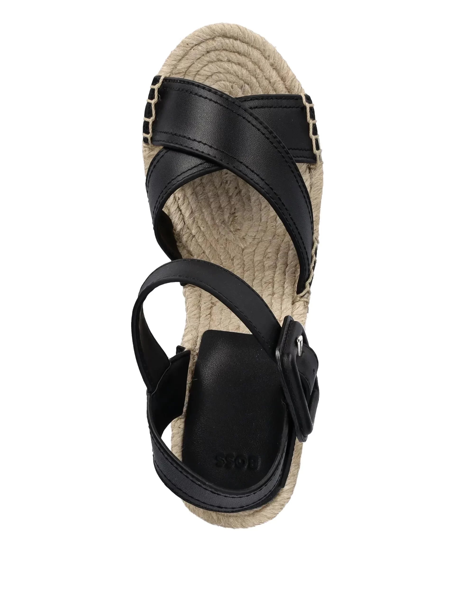 BOSS cross-strap wedge espadrilles