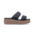 Crocs Women's Brooklyn Sandal Low Wedge-NAVY