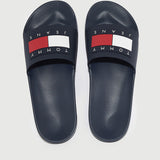 Tommy Hilfiger Open toe flip flop with brand logo-NAV
